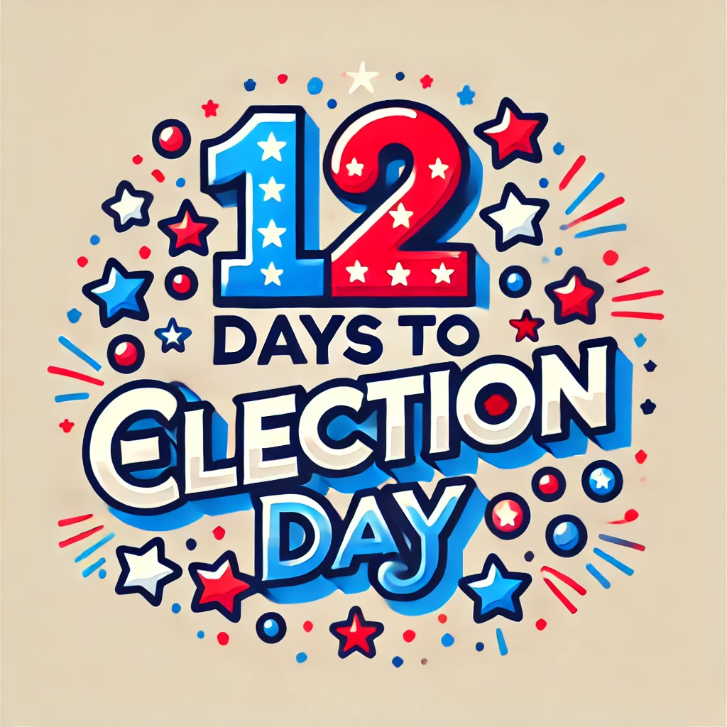 DALLE_2024-10-24_10.03.38_-_A_less_busy_fun_and_festive_illustration_focusing_on_the_phrase_12_Days_to_Election_Day._The_numbers_12_Days_and_Election_Day_are_prominen.webp